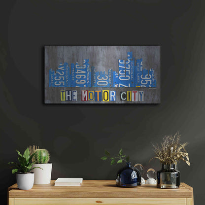 Luxe Metal Art 'Detroit City Skyline License Plate Art' by Design Turnpike, Metal Wall Art,24x12