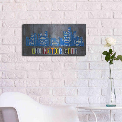 Luxe Metal Art 'Detroit City Skyline License Plate Art' by Design Turnpike, Metal Wall Art,24x12