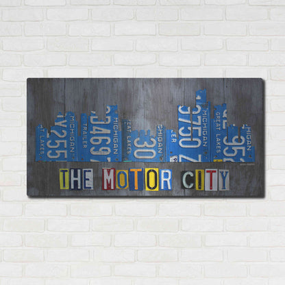 Luxe Metal Art 'Detroit City Skyline License Plate Art' by Design Turnpike, Metal Wall Art,48x24