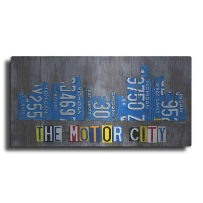 Luxe Metal Art 'Detroit City Skyline License Plate Art' by Design Turnpike, Metal Wall Art