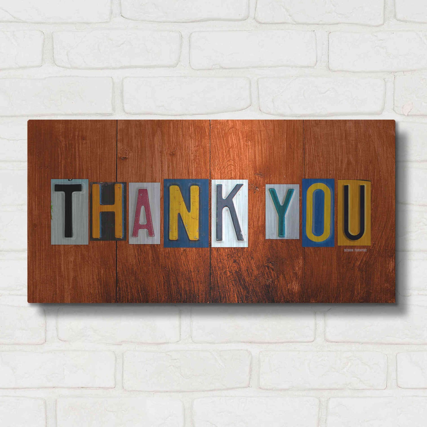 Luxe Metal Art 'Thank You' by Design Turnpike, Metal Wall Art,24x12