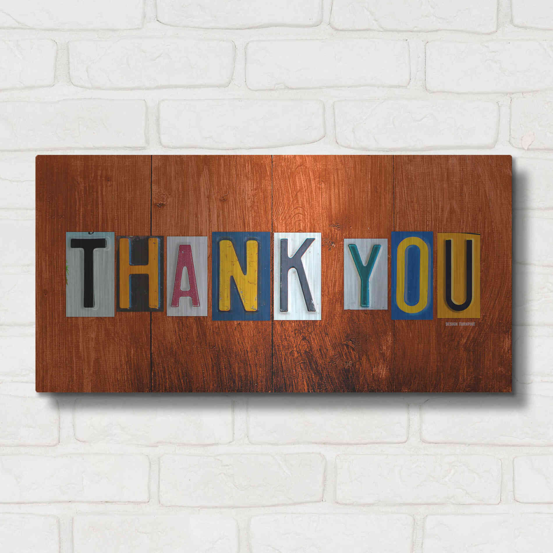 Luxe Metal Art 'Thank You' by Design Turnpike, Metal Wall Art,24x12