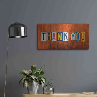 Luxe Metal Art 'Thank You' by Design Turnpike, Metal Wall Art,24x12