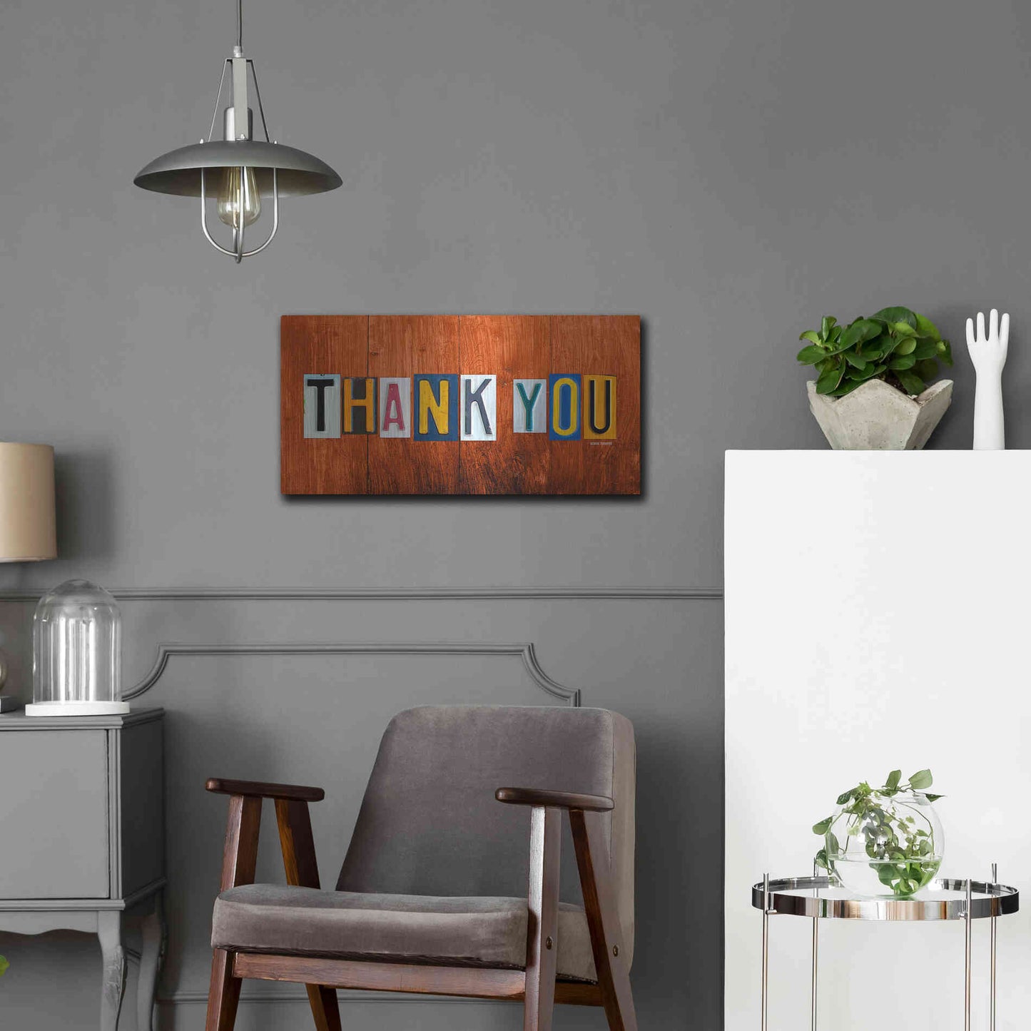 Luxe Metal Art 'Thank You' by Design Turnpike, Metal Wall Art,24x12