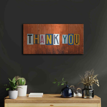 Luxe Metal Art 'Thank You' by Design Turnpike, Metal Wall Art,24x12