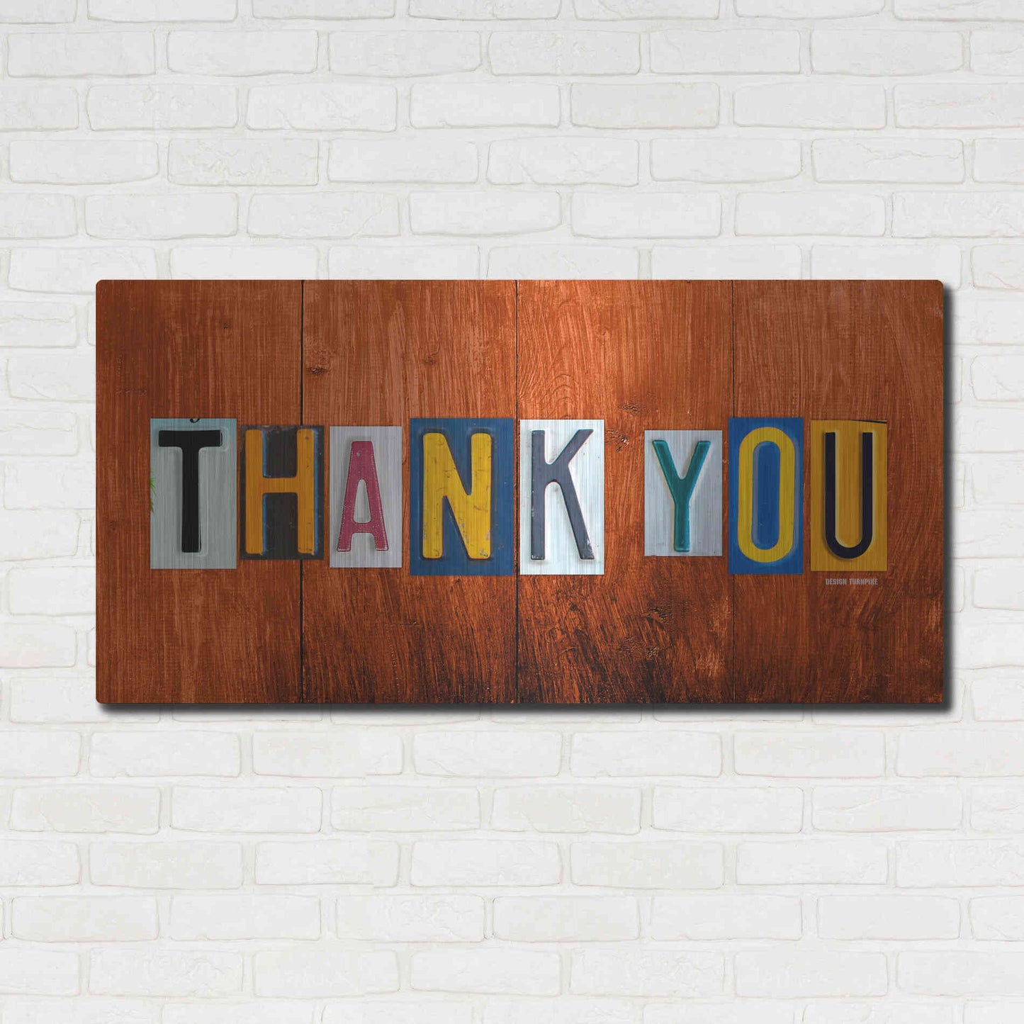Luxe Metal Art 'Thank You' by Design Turnpike, Metal Wall Art,48x24