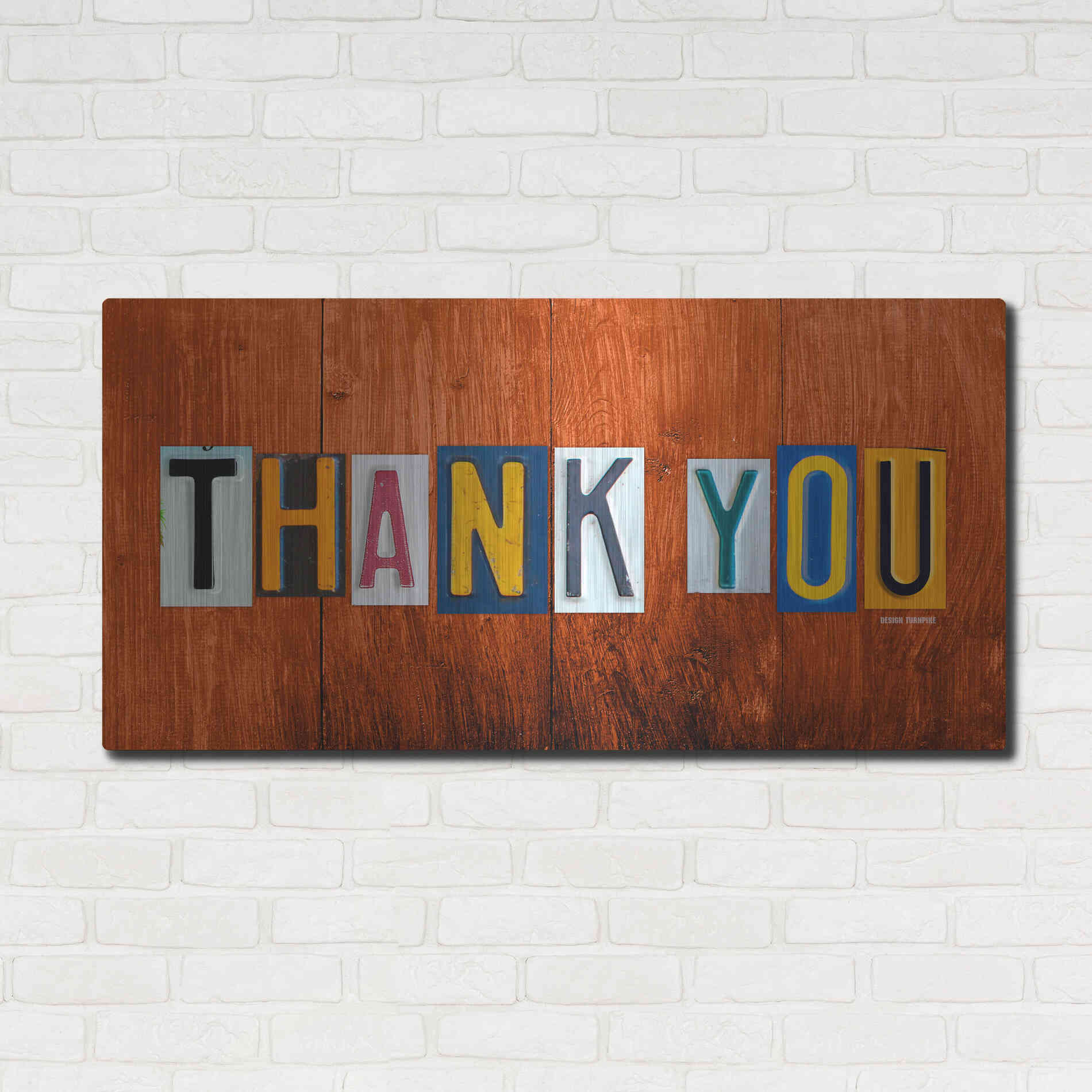Luxe Metal Art 'Thank You' by Design Turnpike, Metal Wall Art,48x24