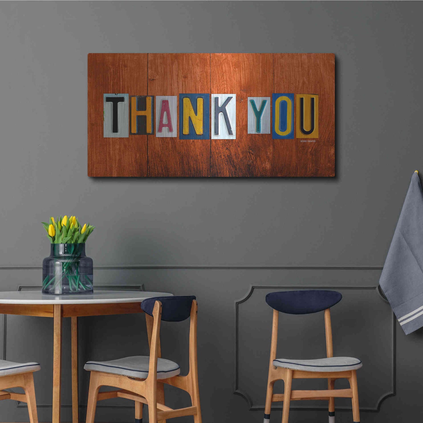 Luxe Metal Art 'Thank You' by Design Turnpike, Metal Wall Art,48x24