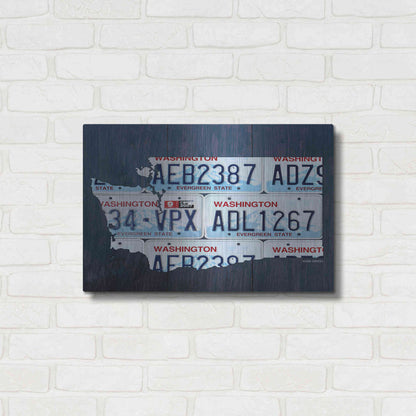 Luxe Metal Art 'Washington License Plate Map' by Design Turnpike, Metal Wall Art,24x16