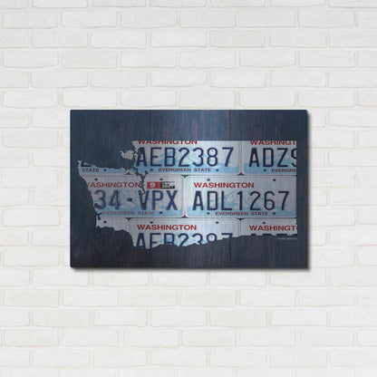Luxe Metal Art 'Washington License Plate Map' by Design Turnpike, Metal Wall Art,36x24