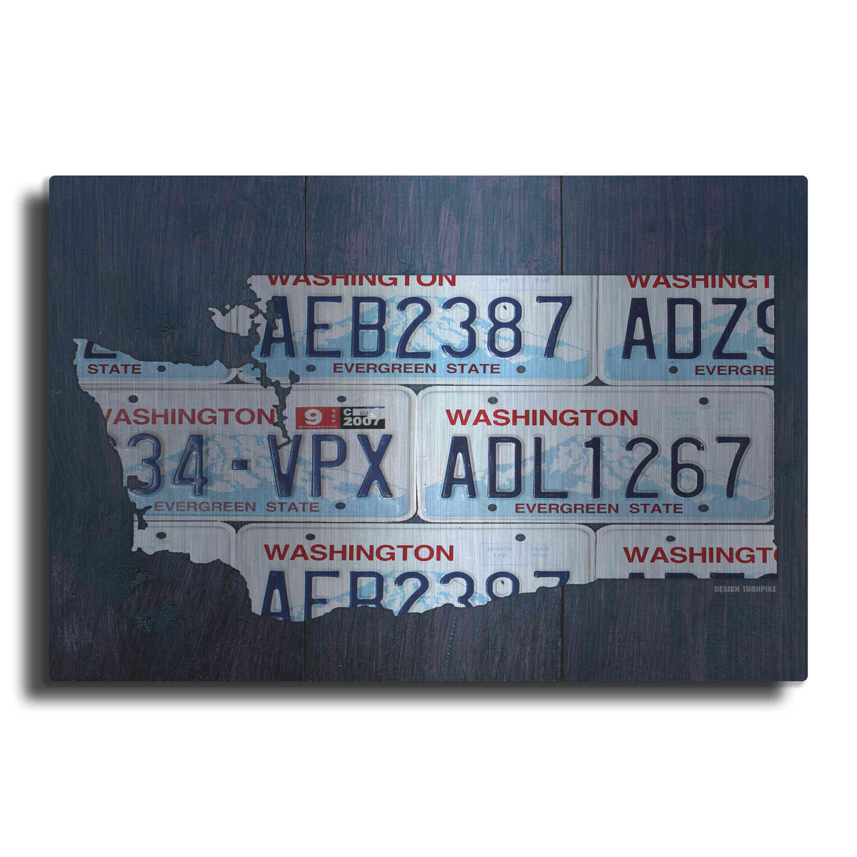Luxe Metal Art 'Washington License Plate Map' by Design Turnpike, Metal Wall Art