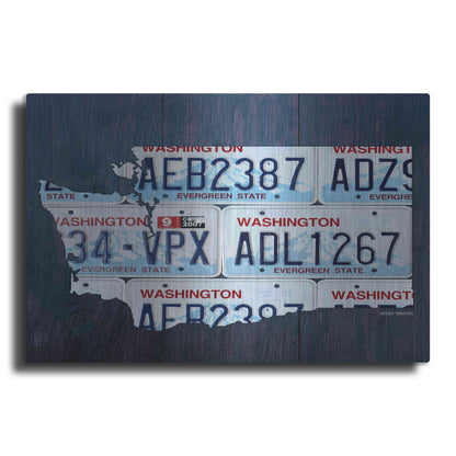 Luxe Metal Art 'Washington License Plate Map' by Design Turnpike, Metal Wall Art