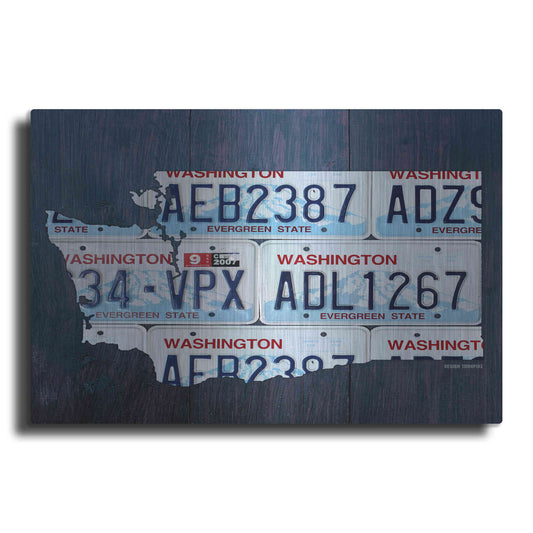 Luxe Metal Art 'Washington License Plate Map' by Design Turnpike, Metal Wall Art