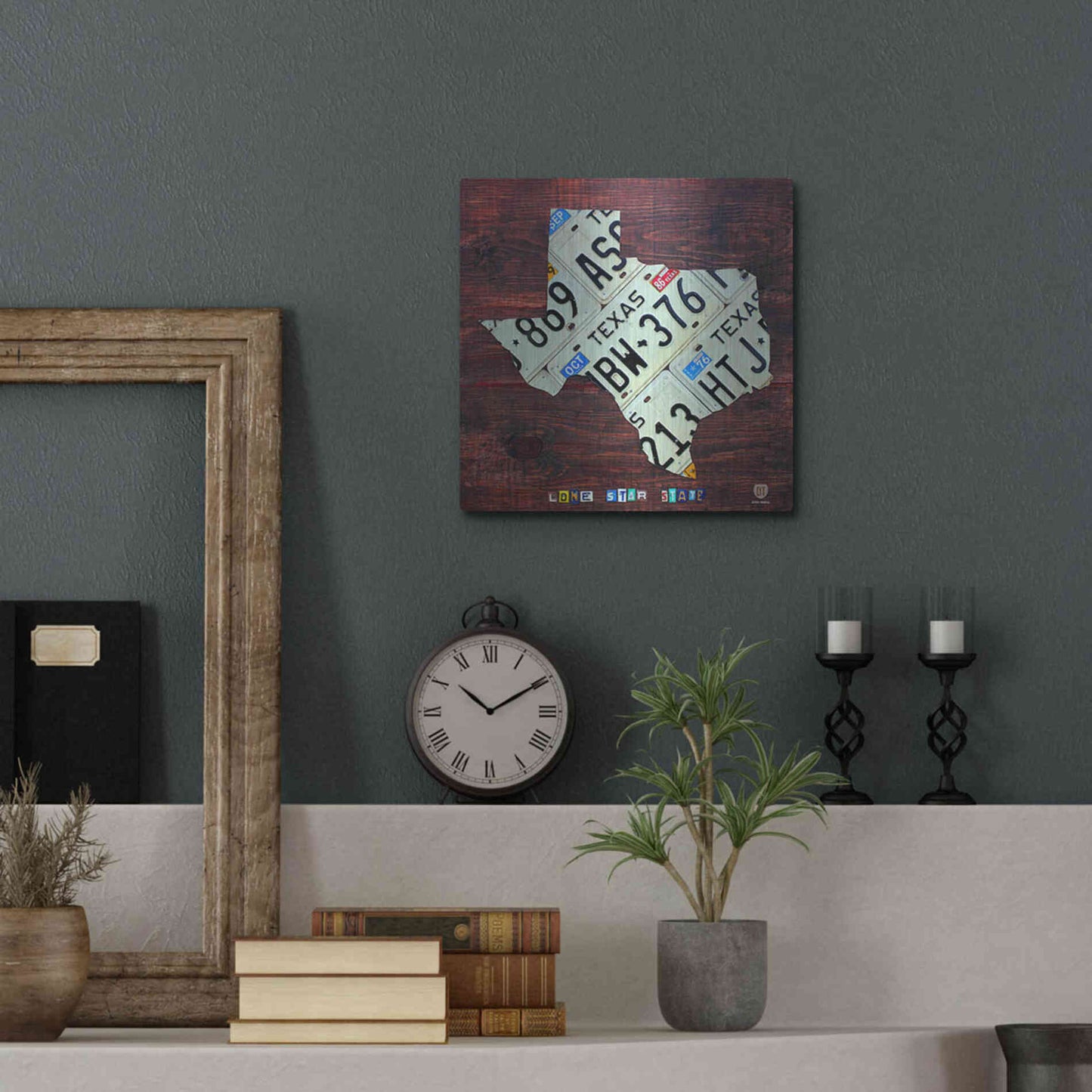 Luxe Metal Art 'Texas License Plate Map Large' by Design Turnpike, Metal Wall Art,12x12