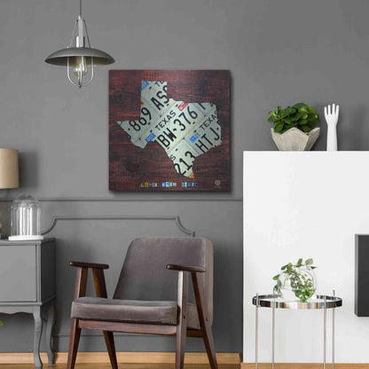 Luxe Metal Art 'Texas License Plate Map Large' by Design Turnpike, Metal Wall Art,24x24