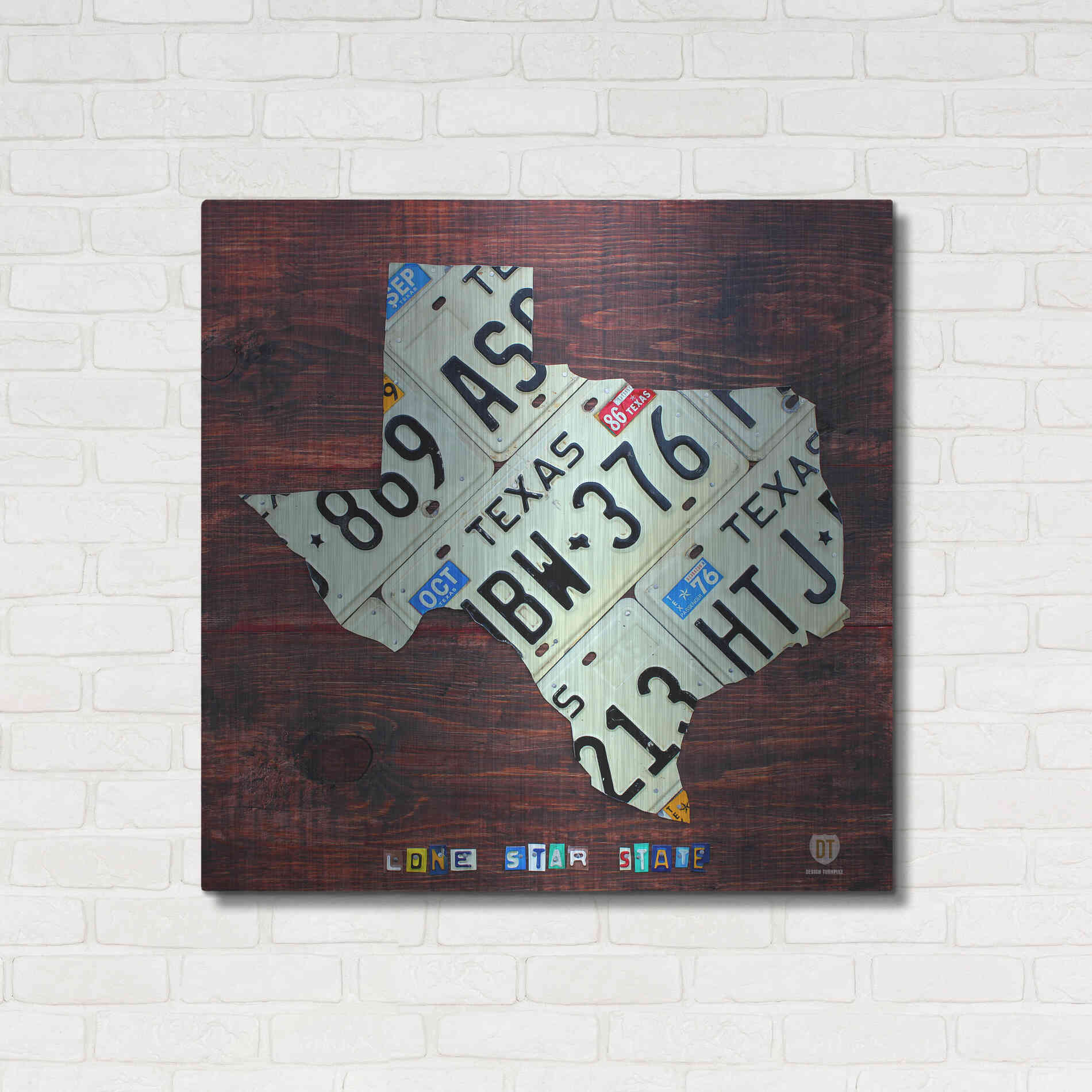 Luxe Metal Art 'Texas License Plate Map Large' by Design Turnpike, Metal Wall Art,36x36