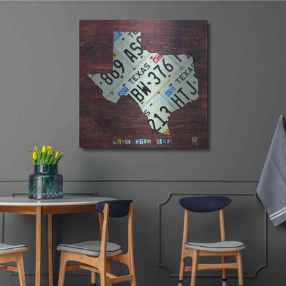 Luxe Metal Art 'Texas License Plate Map Large' by Design Turnpike, Metal Wall Art,36x36