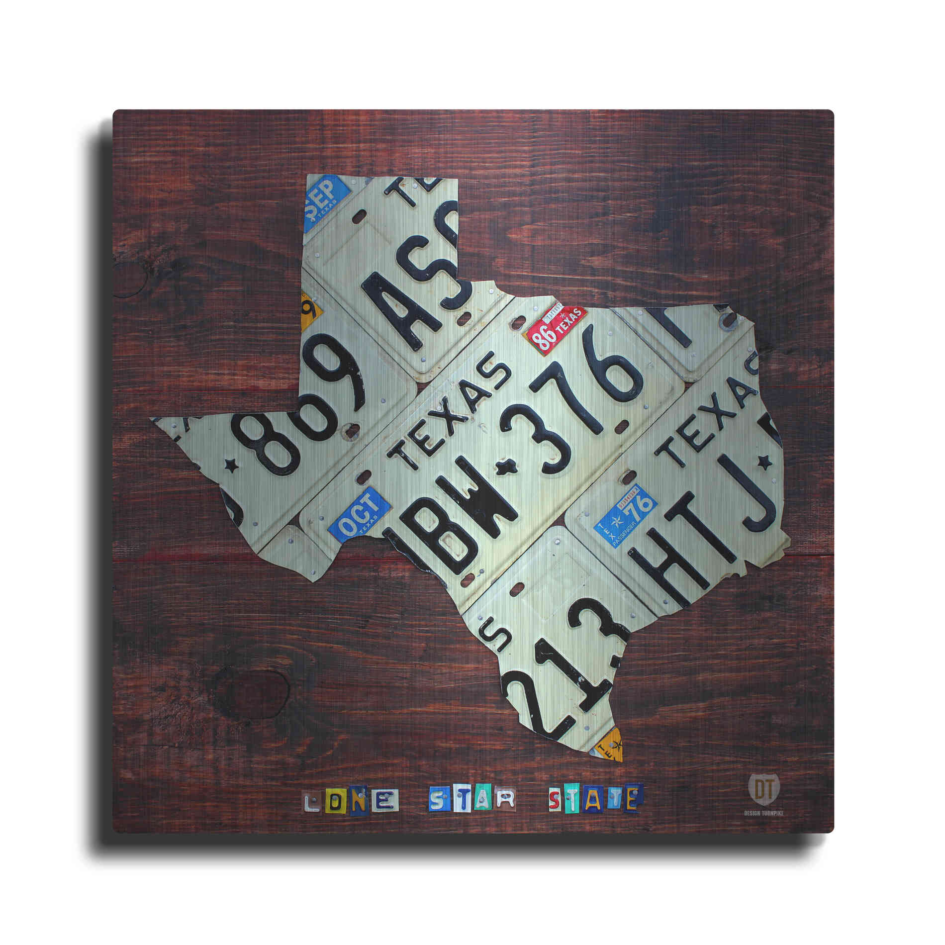 Luxe Metal Art 'Texas License Plate Map Large' by Design Turnpike, Metal Wall Art