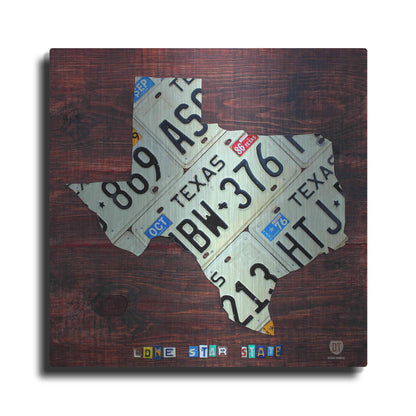 Luxe Metal Art 'Texas License Plate Map Large' by Design Turnpike, Metal Wall Art