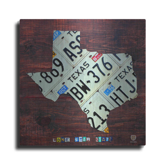 Luxe Metal Art 'Texas License Plate Map Large' by Design Turnpike, Metal Wall Art