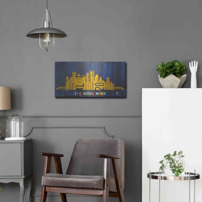 Luxe Metal Art 'Pittsburgh Skyline License Plate Art' by Design Turnpike, Metal Wall Art,24x12