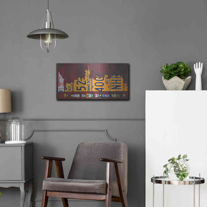 Luxe Metal Art 'NYC License Plate Art Skyline 911 Version' by Design Turnpike, Metal Wall Art,24x12