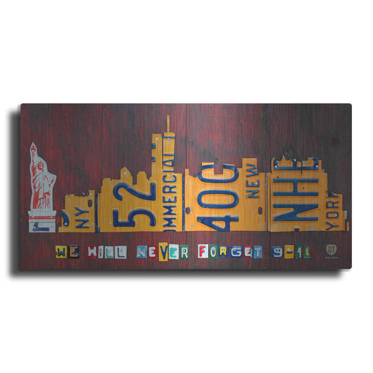 Luxe Metal Art 'NYC License Plate Art Skyline 911 Version' by Design Turnpike, Metal Wall Art