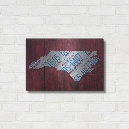 Luxe Metal Art 'North Carolina License Plate Map' by Design Turnpike, Metal Wall Art,24x16