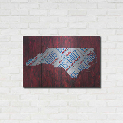 Luxe Metal Art 'North Carolina License Plate Map' by Design Turnpike, Metal Wall Art,36x24