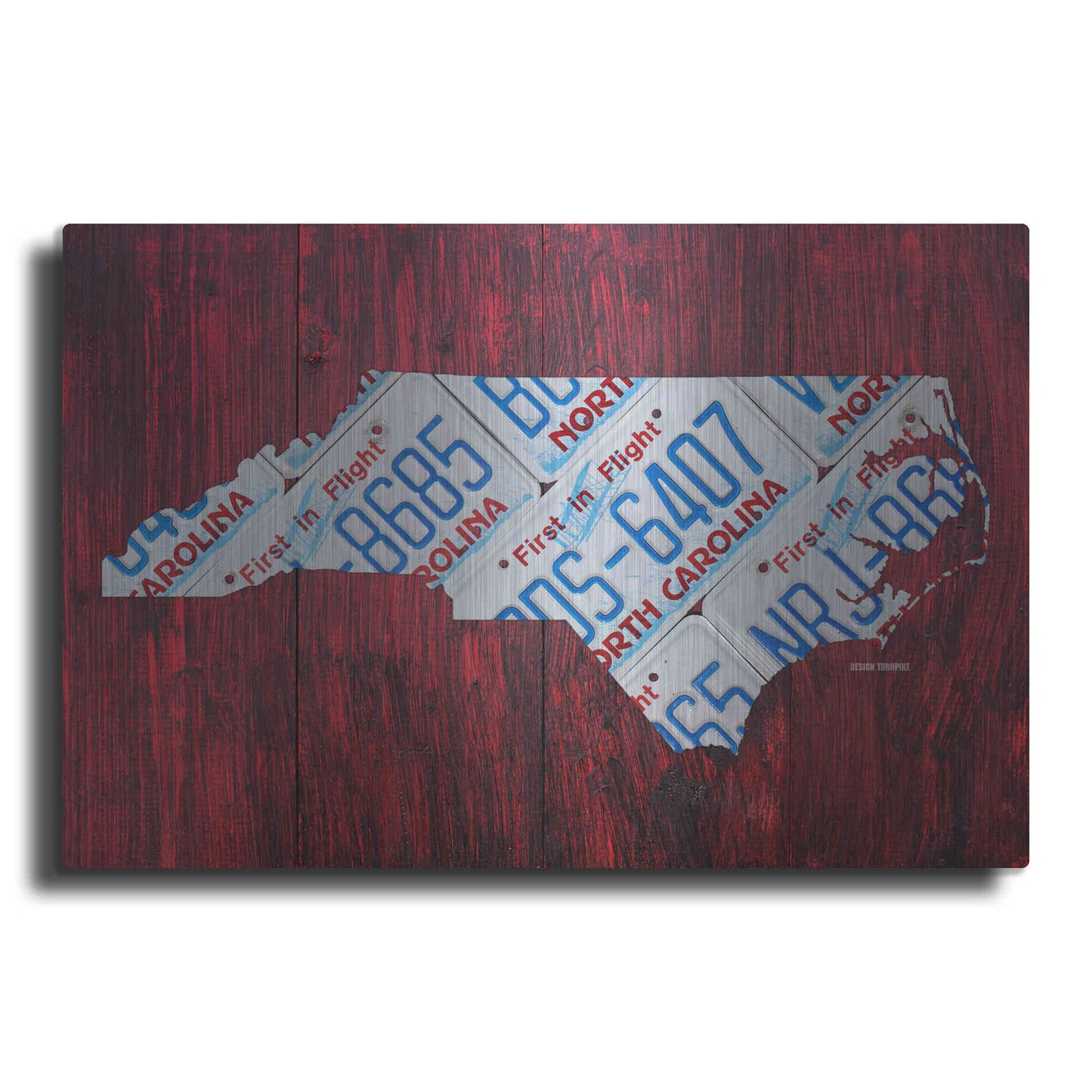 Luxe Metal Art 'North Carolina License Plate Map' by Design Turnpike, Metal Wall Art