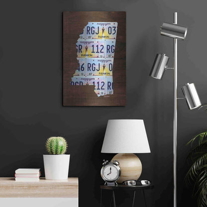 Luxe Metal Art 'Mississippi License Plate Map' by Design Turnpike, Metal Wall Art,16x24