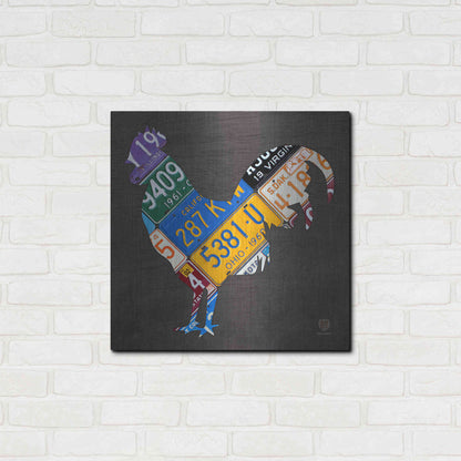 Luxe Metal Art 'License Plate Art Rooster' by Design Turnpike, Metal Wall Art,24x24
