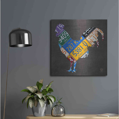 Luxe Metal Art 'License Plate Art Rooster' by Design Turnpike, Metal Wall Art,24x24