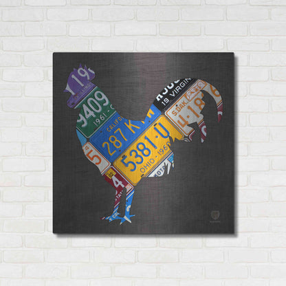 Luxe Metal Art 'License Plate Art Rooster' by Design Turnpike, Metal Wall Art,36x36