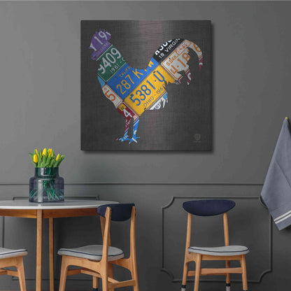 Luxe Metal Art 'License Plate Art Rooster' by Design Turnpike, Metal Wall Art,36x36