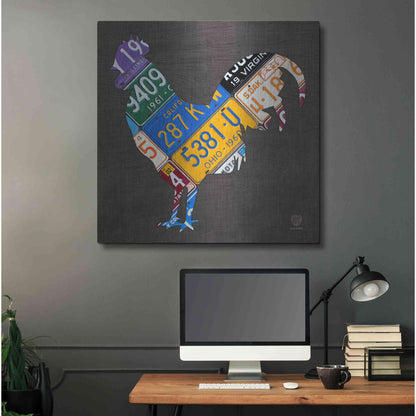 Luxe Metal Art 'License Plate Art Rooster' by Design Turnpike, Metal Wall Art,36x36