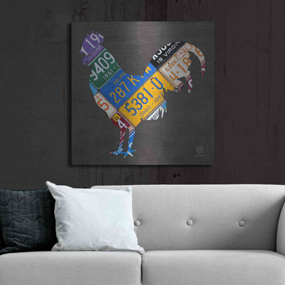 Luxe Metal Art 'License Plate Art Rooster' by Design Turnpike, Metal Wall Art,36x36
