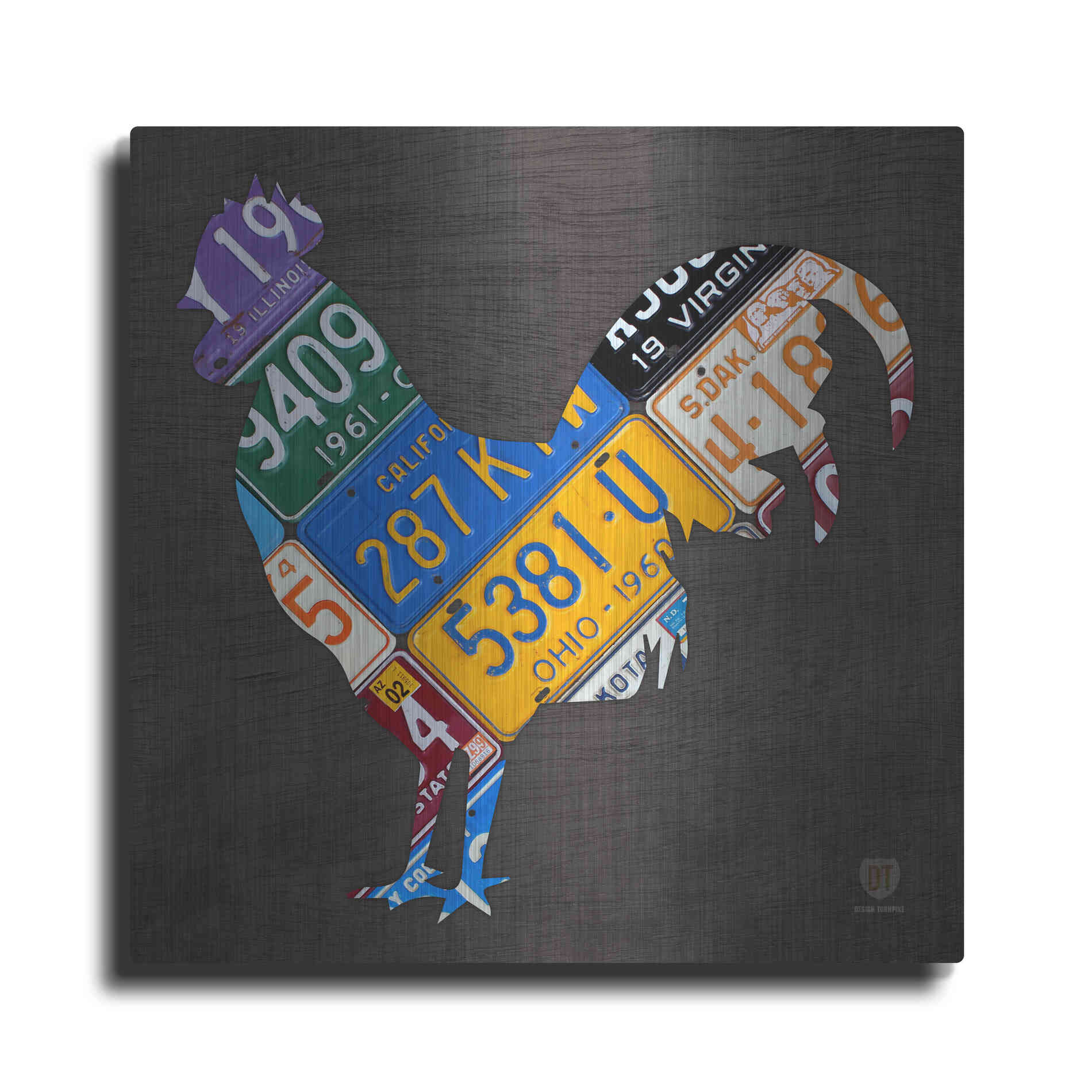 Luxe Metal Art 'License Plate Art Rooster' by Design Turnpike, Metal Wall Art