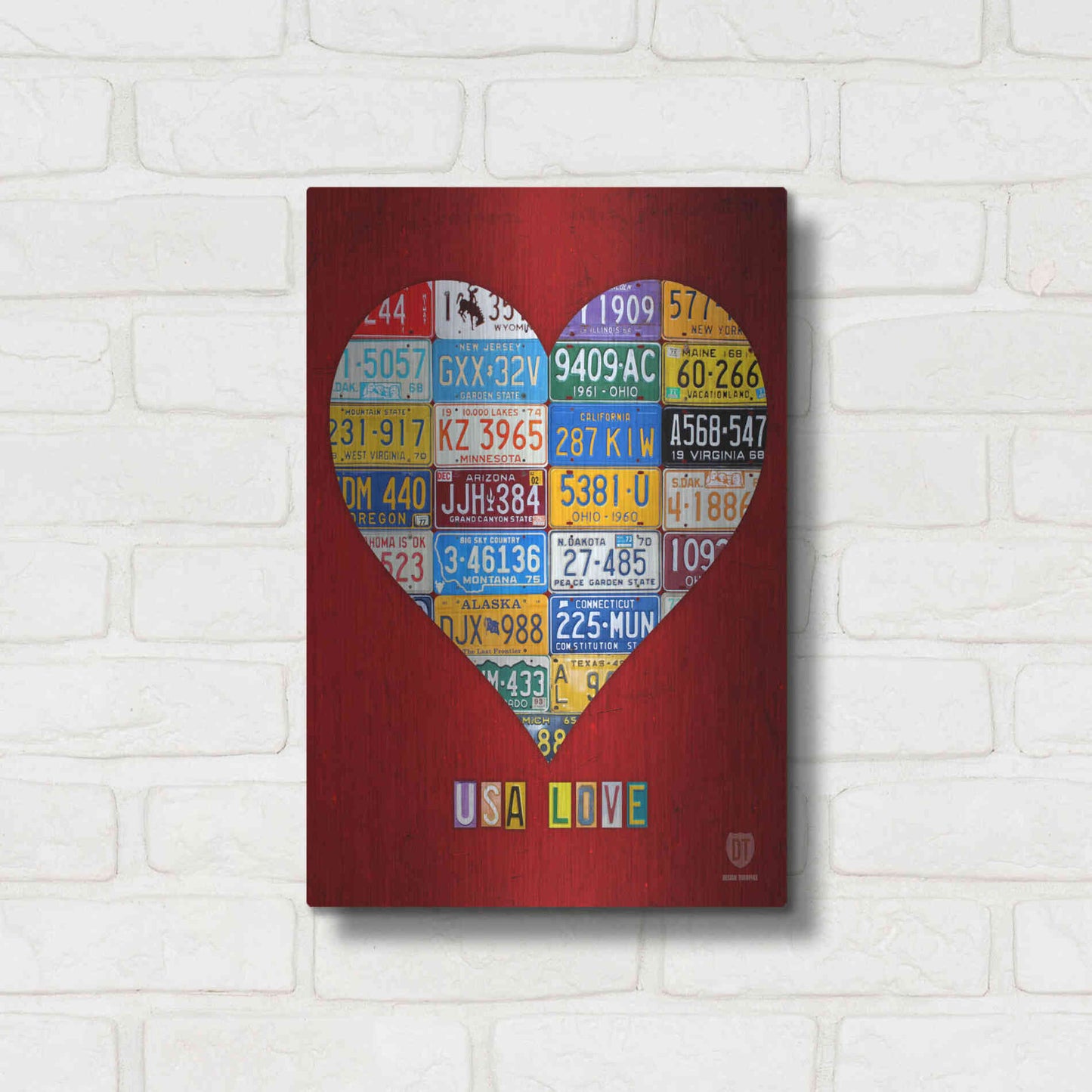 Luxe Metal Art 'License Plate Art Heart' by Design Turnpike, Metal Wall Art,12x16