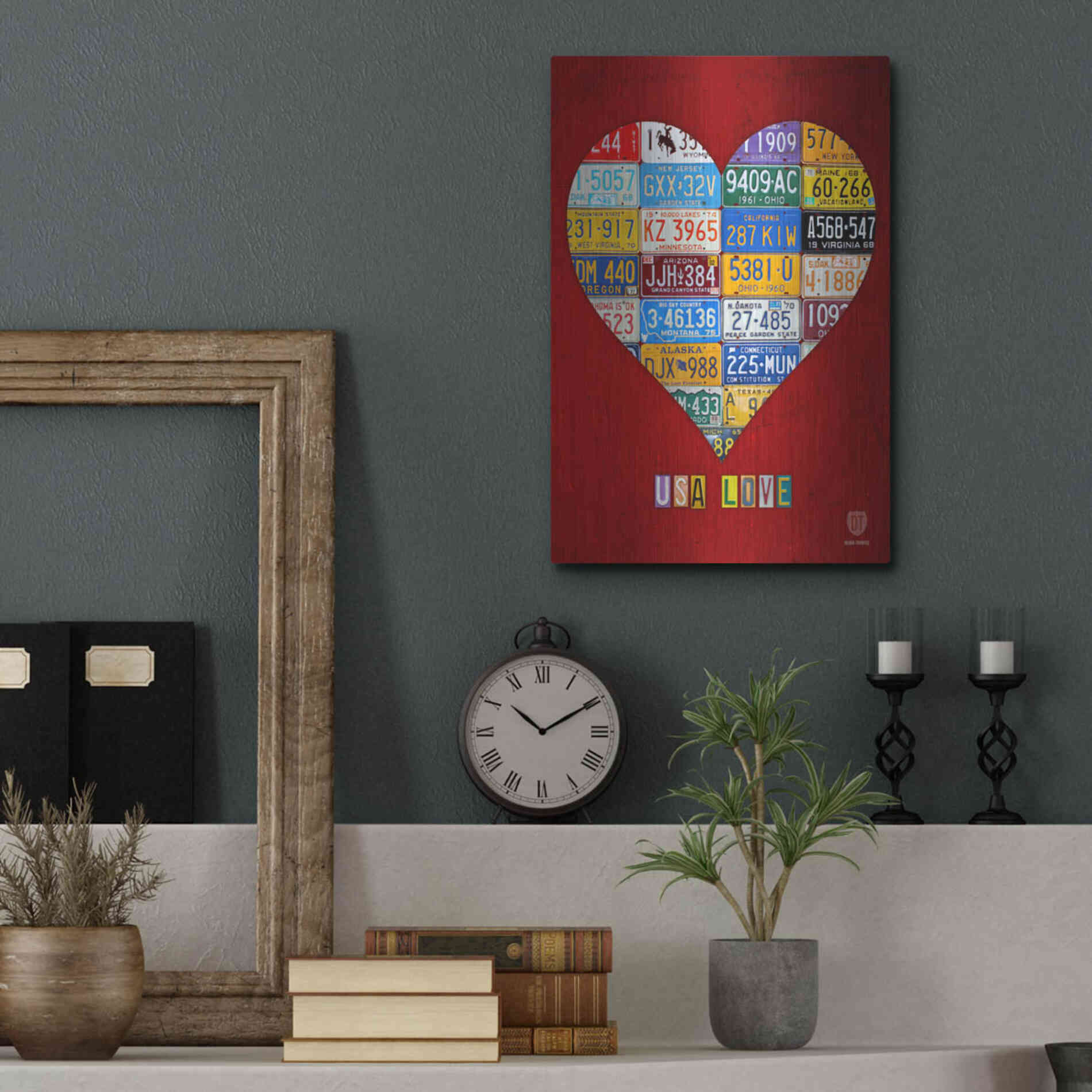 Luxe Metal Art 'License Plate Art Heart' by Design Turnpike, Metal Wall Art,12x16