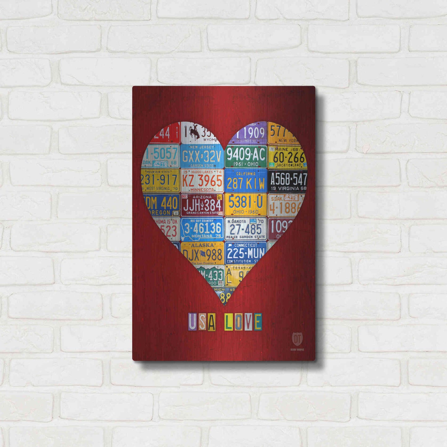 Luxe Metal Art 'License Plate Art Heart' by Design Turnpike, Metal Wall Art,16x24