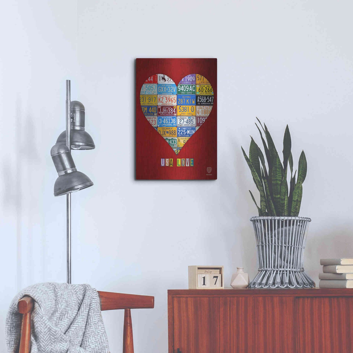 Luxe Metal Art 'License Plate Art Heart' by Design Turnpike, Metal Wall Art,16x24