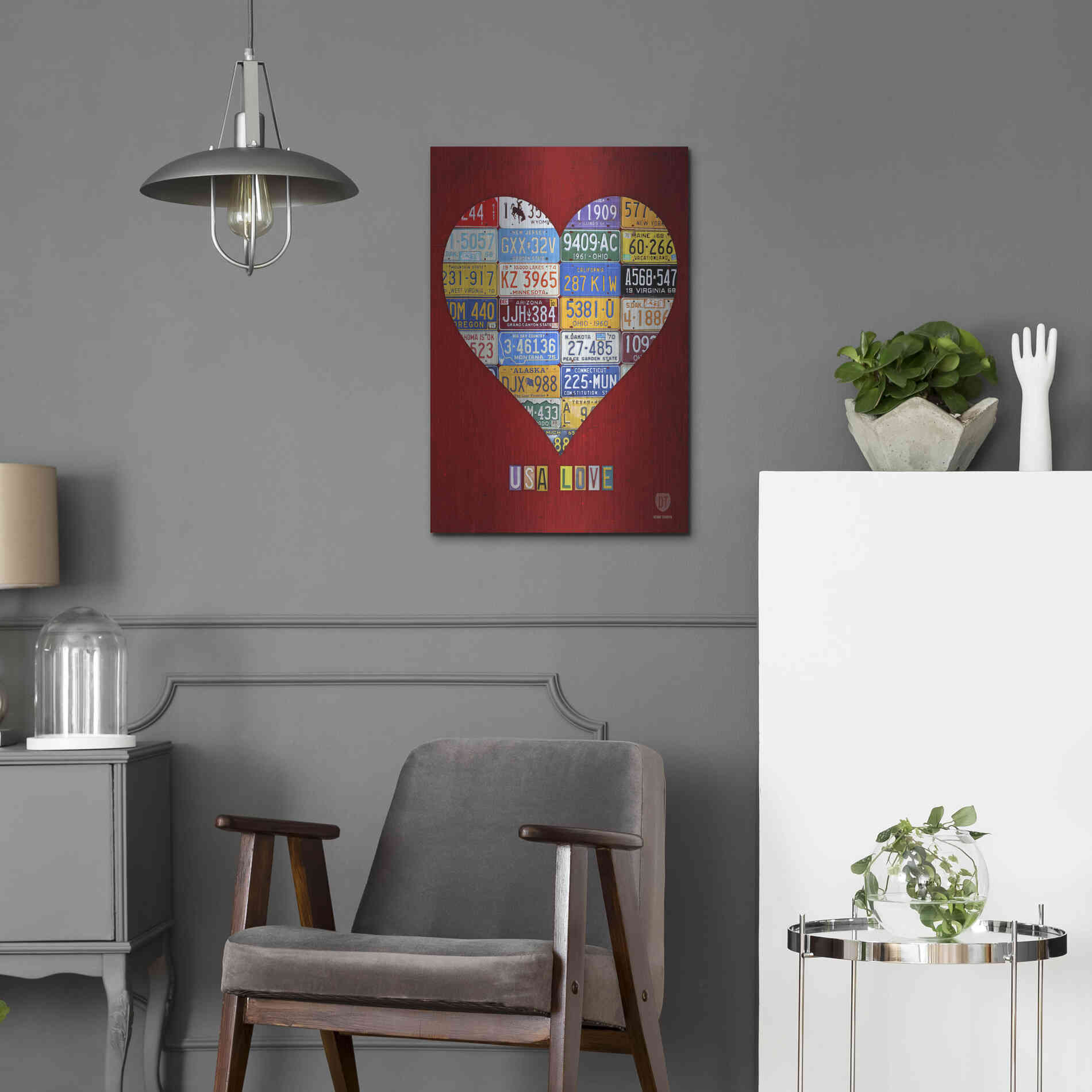 Luxe Metal Art 'License Plate Art Heart' by Design Turnpike, Metal Wall Art,16x24