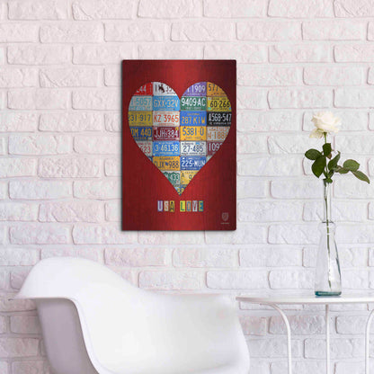 Luxe Metal Art 'License Plate Art Heart' by Design Turnpike, Metal Wall Art,16x24