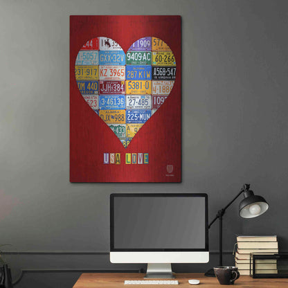 Luxe Metal Art 'License Plate Art Heart' by Design Turnpike, Metal Wall Art,24x36