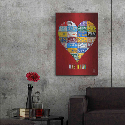 Luxe Metal Art 'License Plate Art Heart' by Design Turnpike, Metal Wall Art,24x36