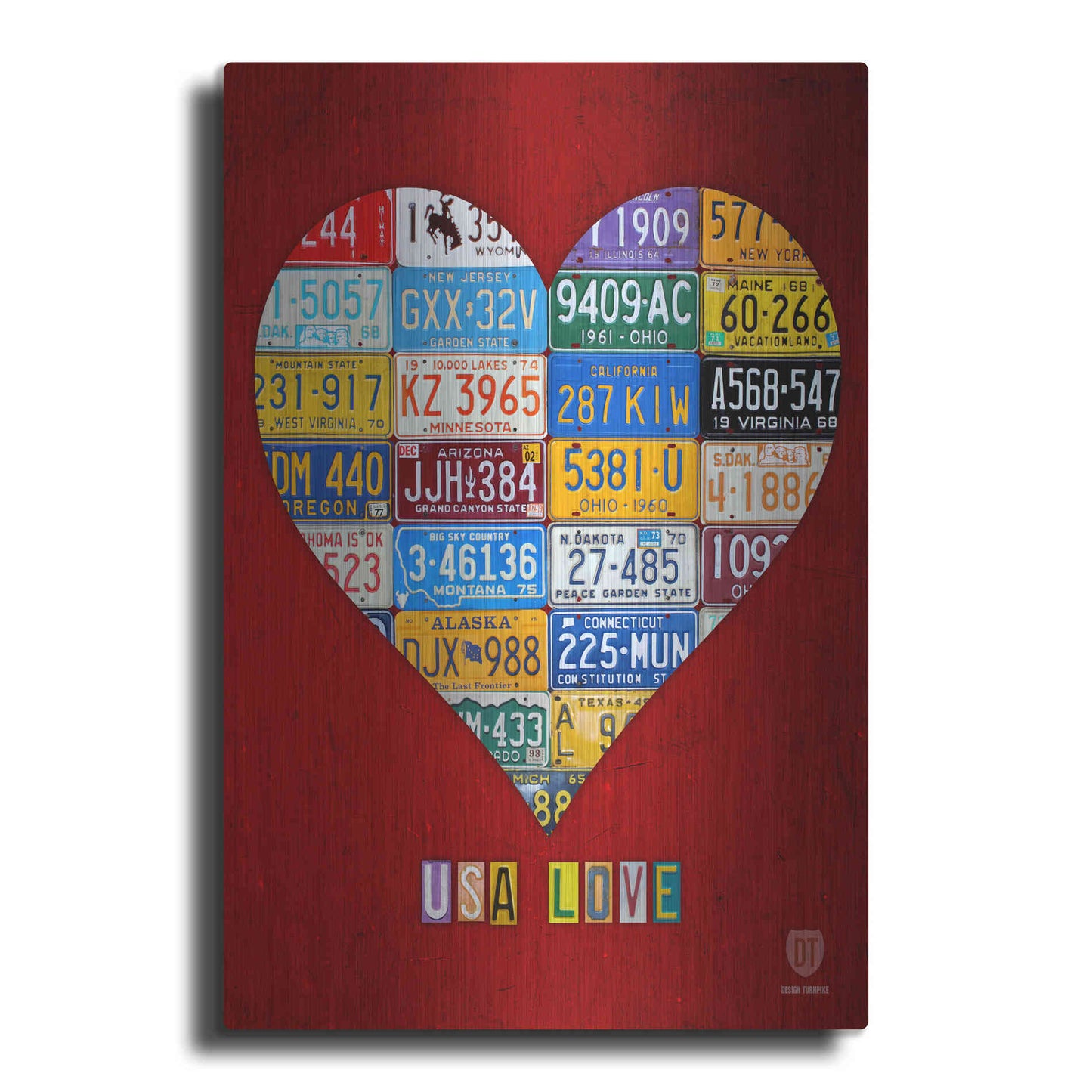 Luxe Metal Art 'License Plate Art Heart' by Design Turnpike, Metal Wall Art