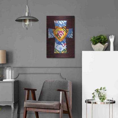 Luxe Metal Art 'License Plate Art Heart Cross' by Design Turnpike, Metal Wall Art,16x24