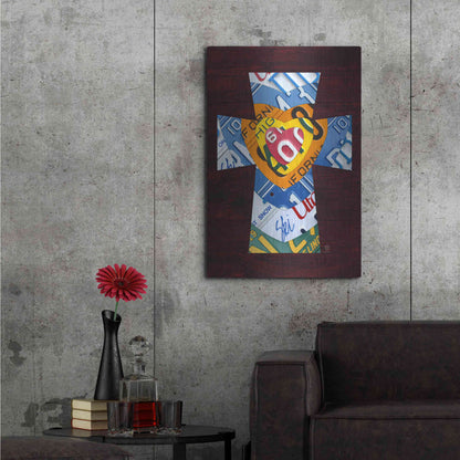 Luxe Metal Art 'License Plate Art Heart Cross' by Design Turnpike, Metal Wall Art,24x36