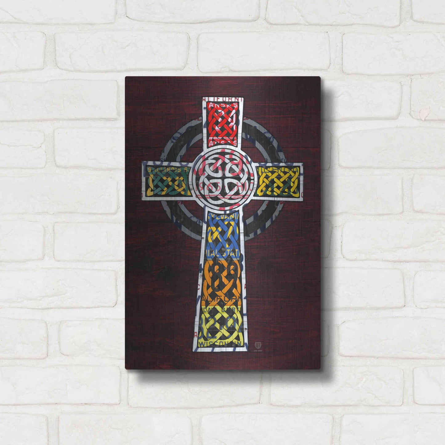 Luxe Metal Art 'License Plate Art Celtic Cross' by Design Turnpike, Metal Wall Art,12x16
